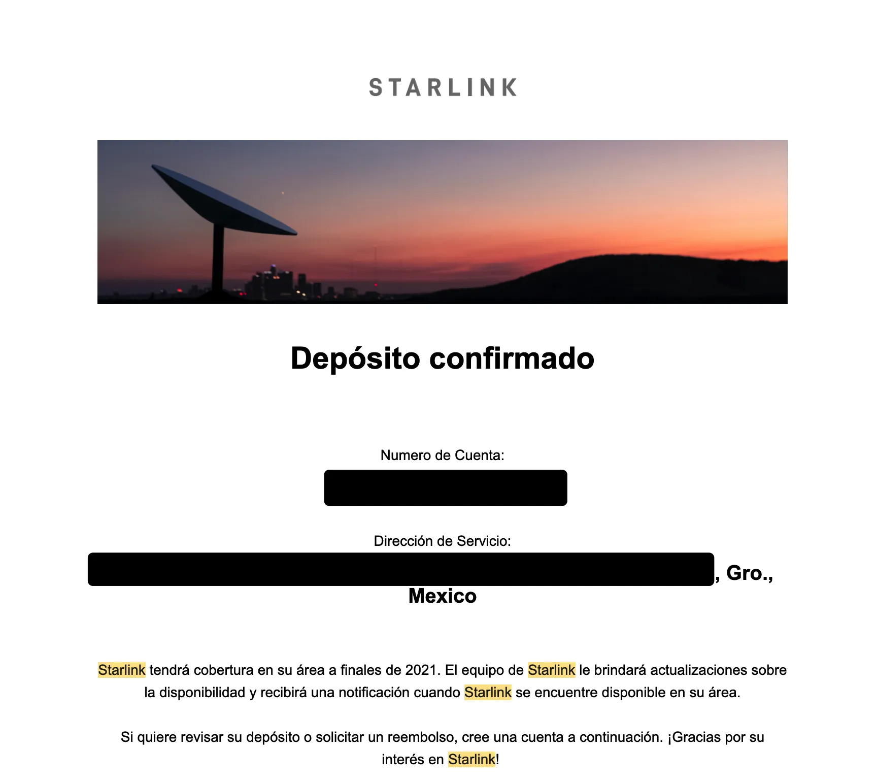 starlink order